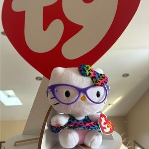 Hello Kitty Plush with Multicolor Leopard Print